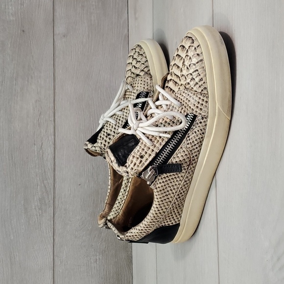 Giuseppe zanotti Mens Snakeskin Zipper Leather sneakers size 40 /6 - Picture 2 of 16
